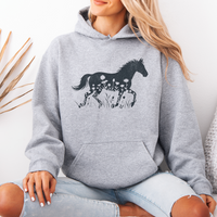 Flower Horse (Adult Hoodie) - Sport Grey