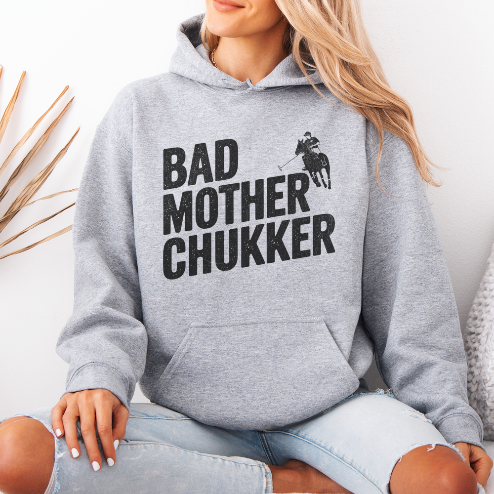Bad Mother Chukker (Adult Hoodie) - Sport Grey