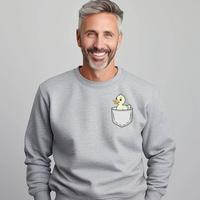 Duck In Pocket (Adult Sweatshirt) - Sport Grey