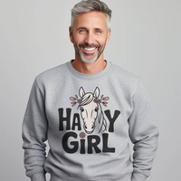 Hay Girl (Adult Sweatshirt) - Sport Grey