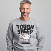 Funny Tough Sheep (Adult Sweatshirt) - Sport Grey
