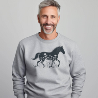 Flower Horse (Adult Sweatshirt) - Sport Grey