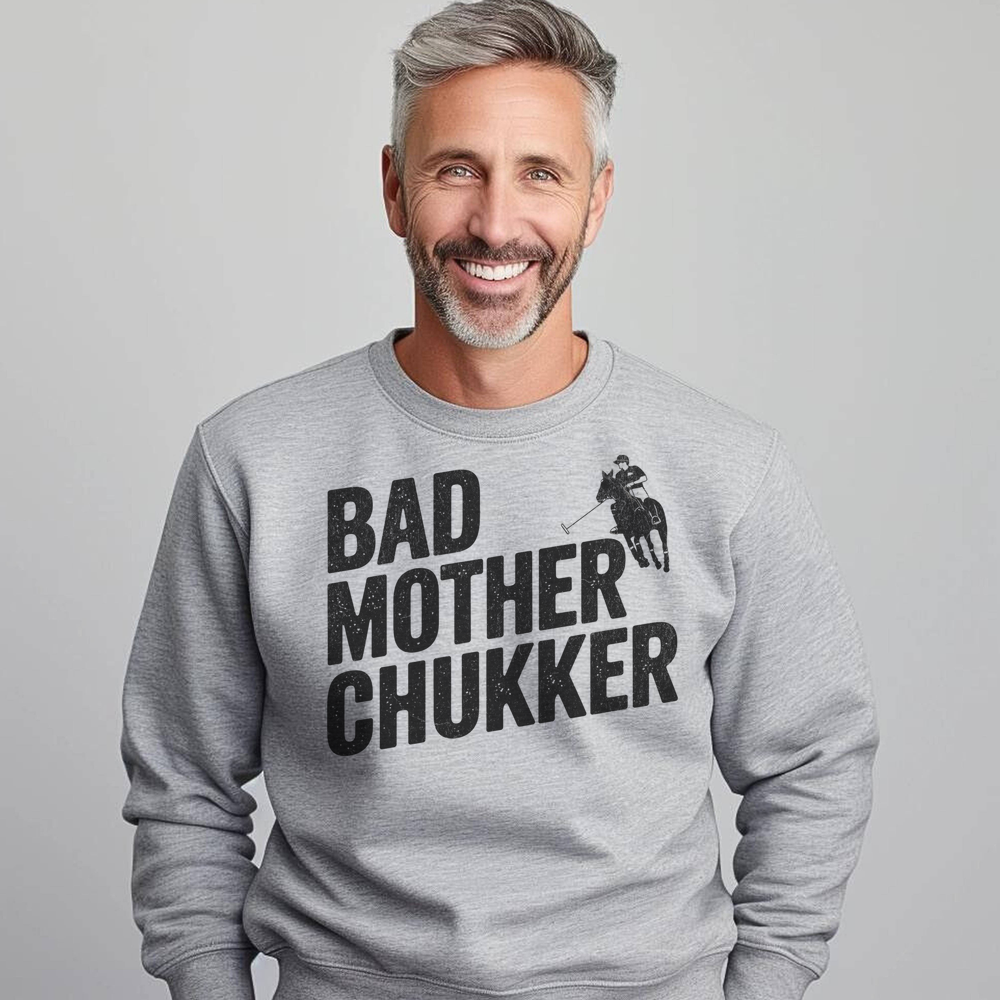 Bad Mother Chukker Polo (Adult Sweatshirt) - Sport Grey