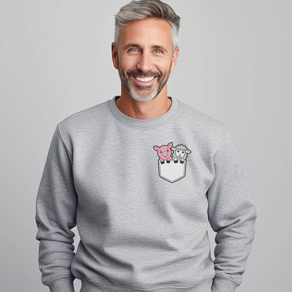 Sheep And Pig In Pocket - Sport Grey