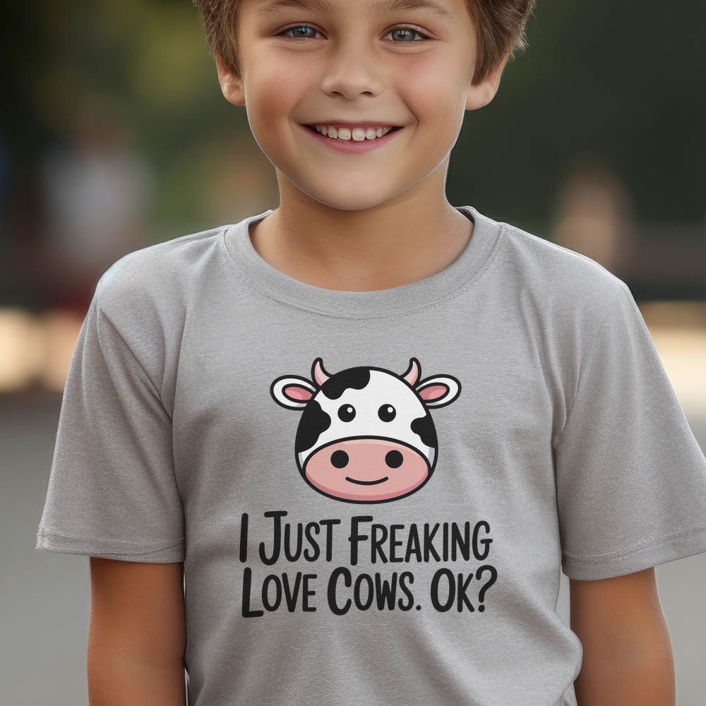 I Just Freaking Love Cows Child Dark - Sport Grey