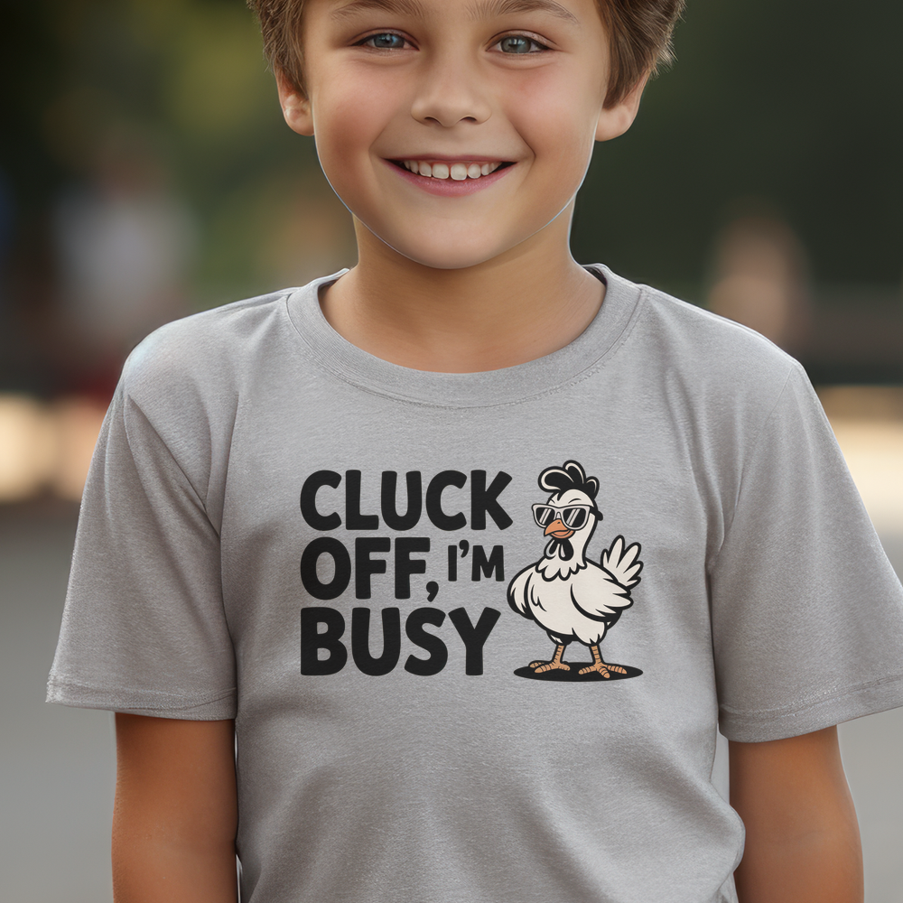 Cluck Off Im Busy Child Dark - Sport Grey