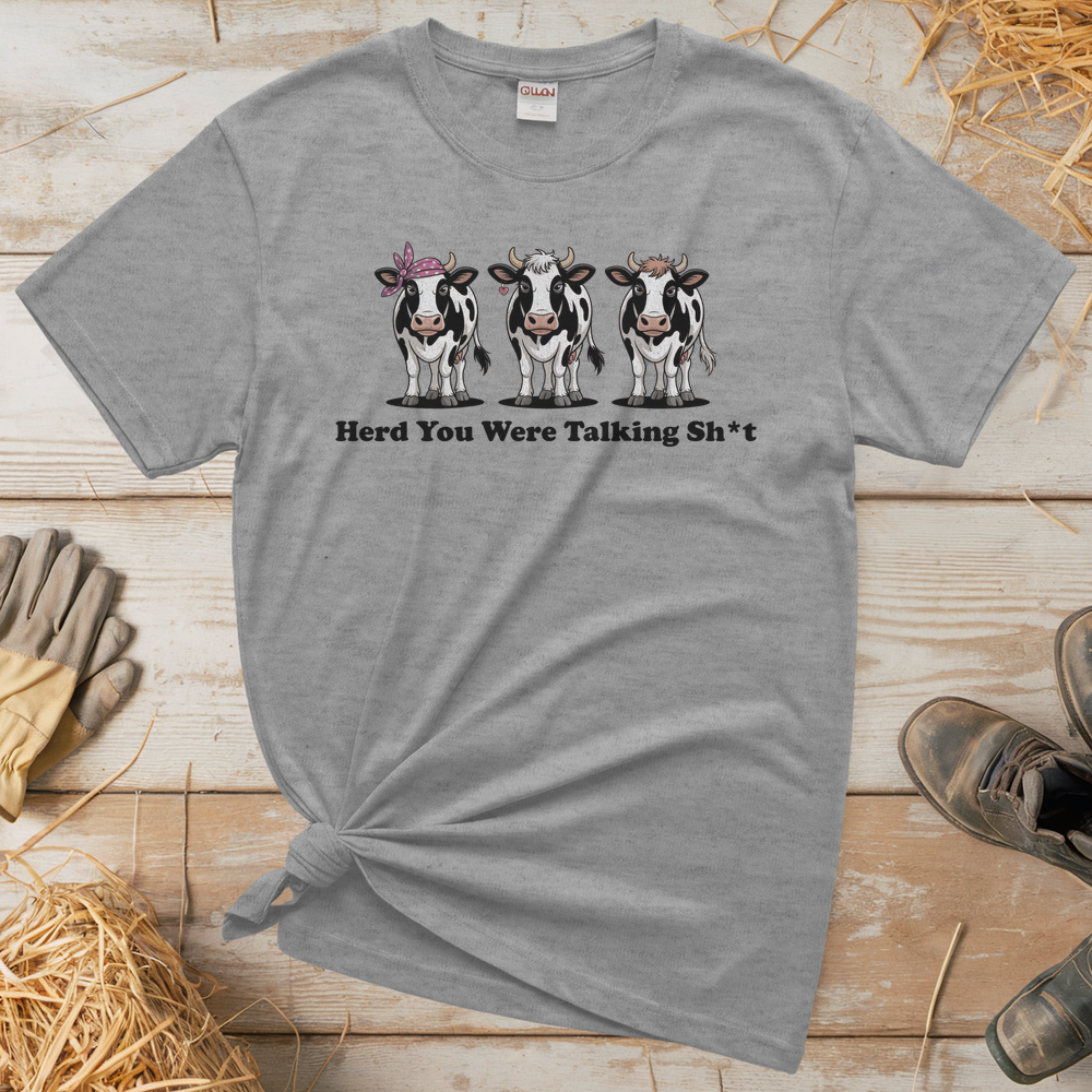Herd You Were Talking Cows (Adult Unisex T-Shirt) - Sport Grey