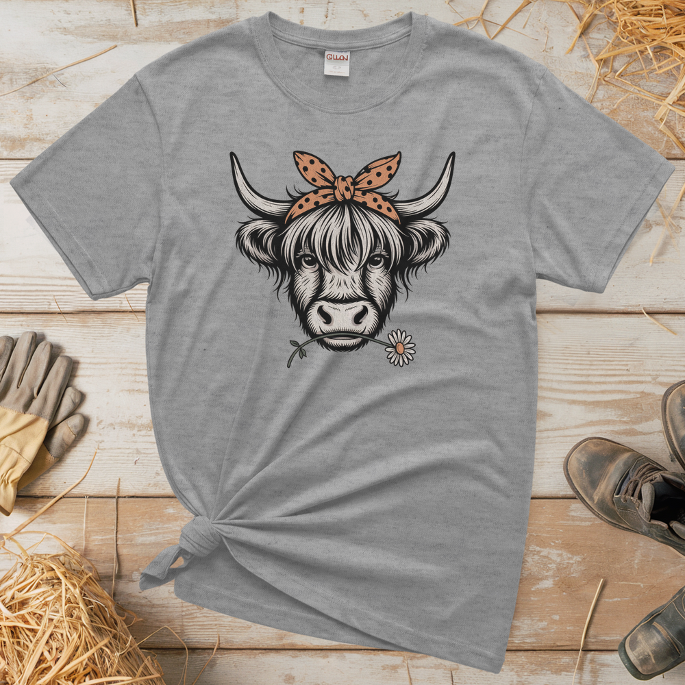 Cow Flower (Adult Unisex T-Shirt) - Sport Grey