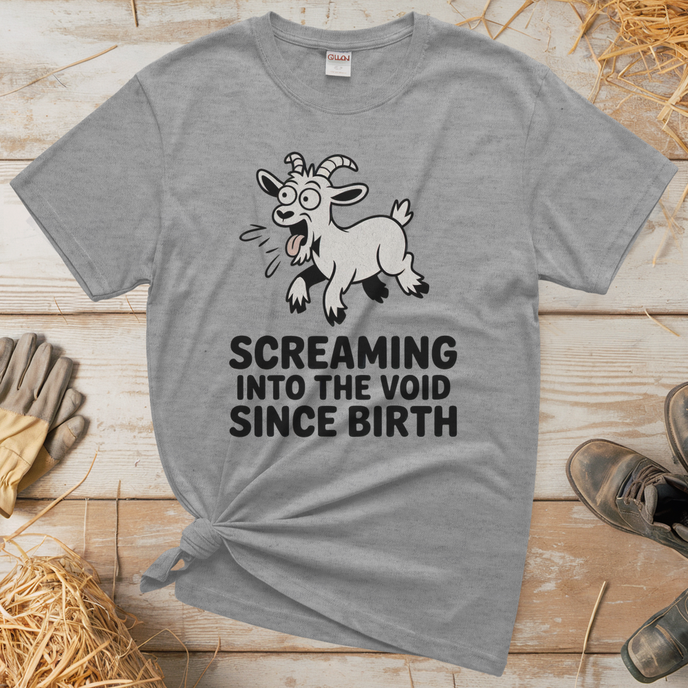 Screaming Into The Void Since Birth (Adult Unisex Tee) - Sport Grey
