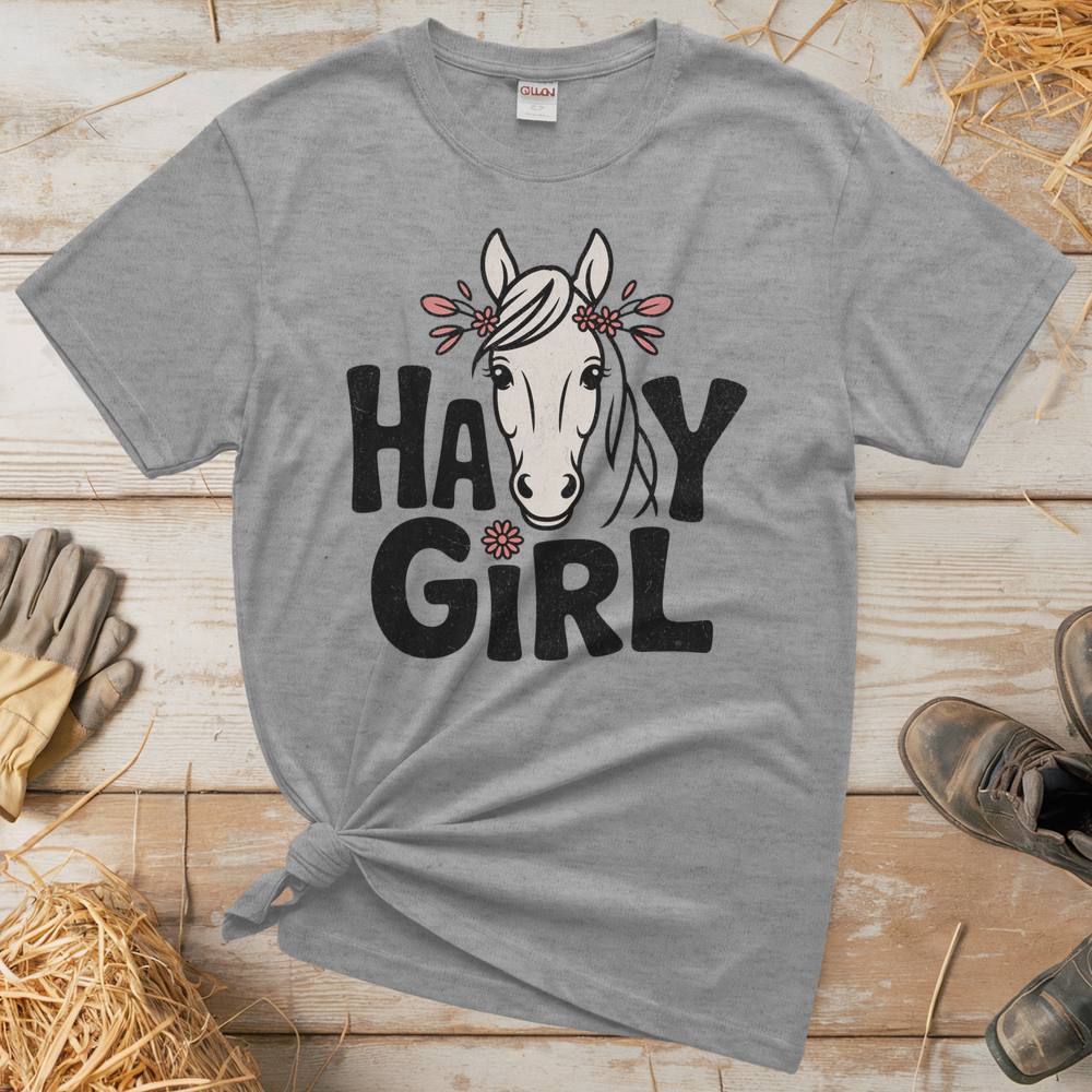 Hay Girl (Adult Unisex Tee) - Sport Grey