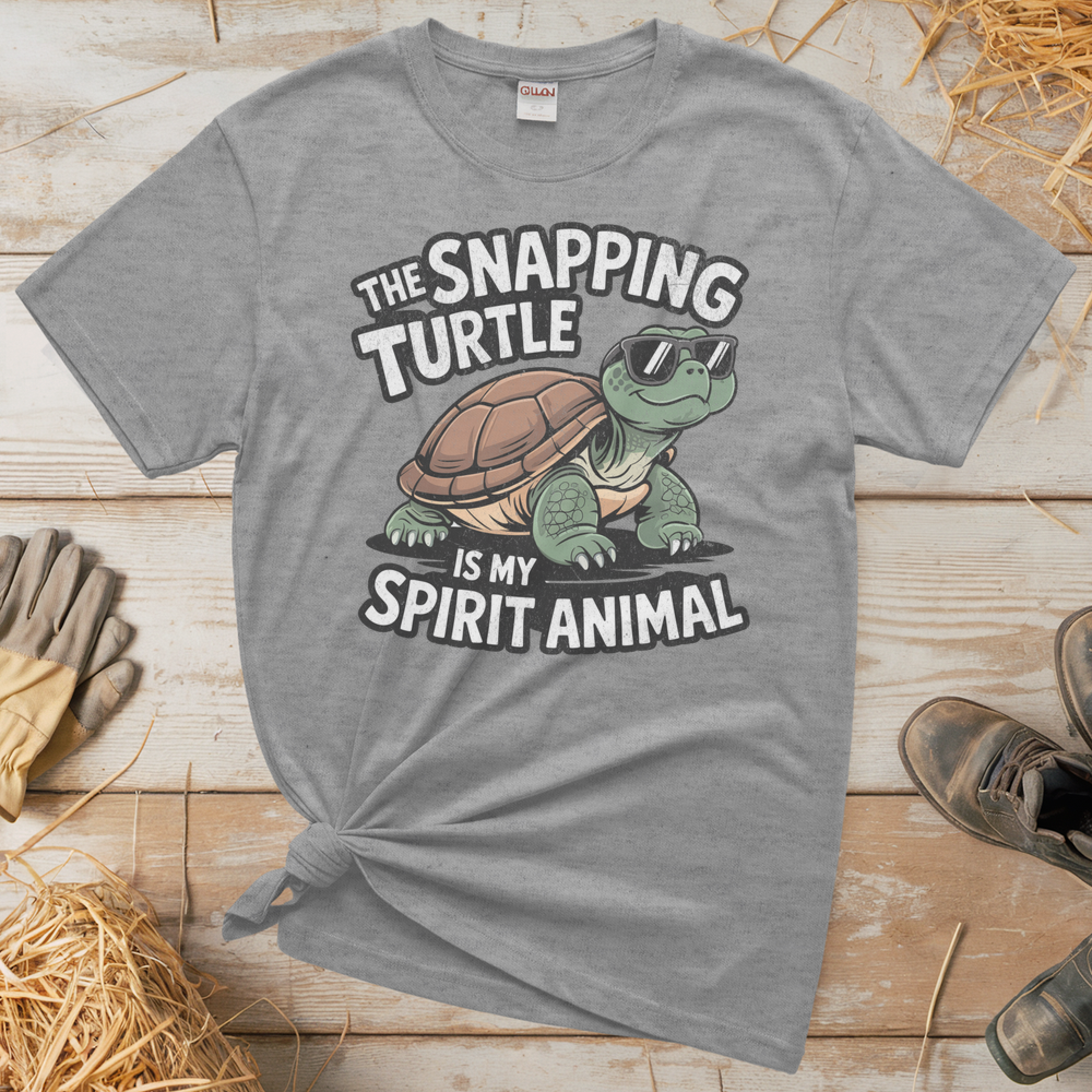 The Snapping Turtle Is My Spirit Animal (Adult Unisex Tee) - Sport Grey