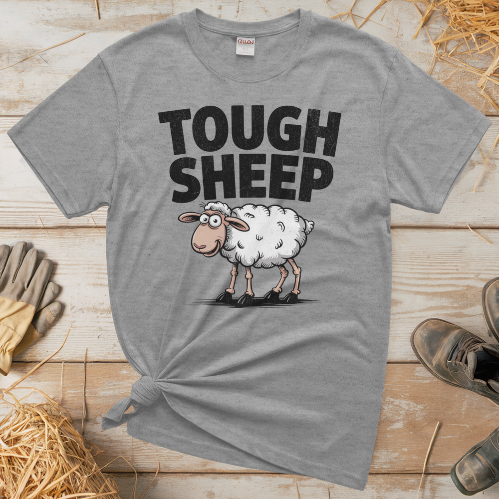 Funny Tough Sheep (Adult Unisex Tee) - Sport Grey