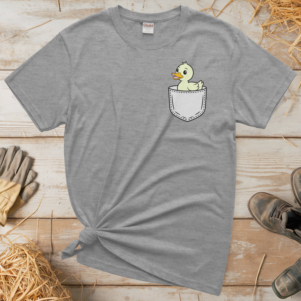 Duck In Pocket (Adult Unisex Tee) - Sport Grey