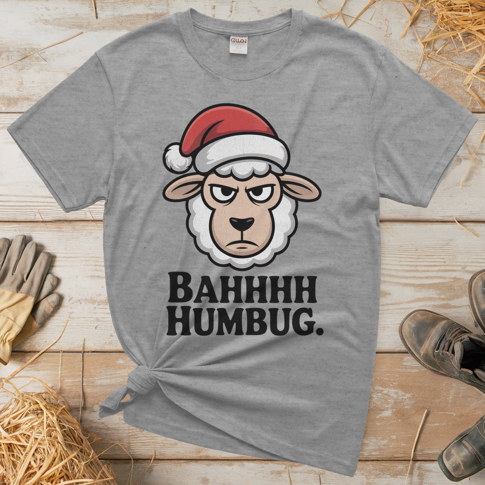 Bahhh Humbug Christmas (Adult Unisex Tee) - Sport Grey