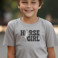 Horse Girl Child Tee - Sport Grey