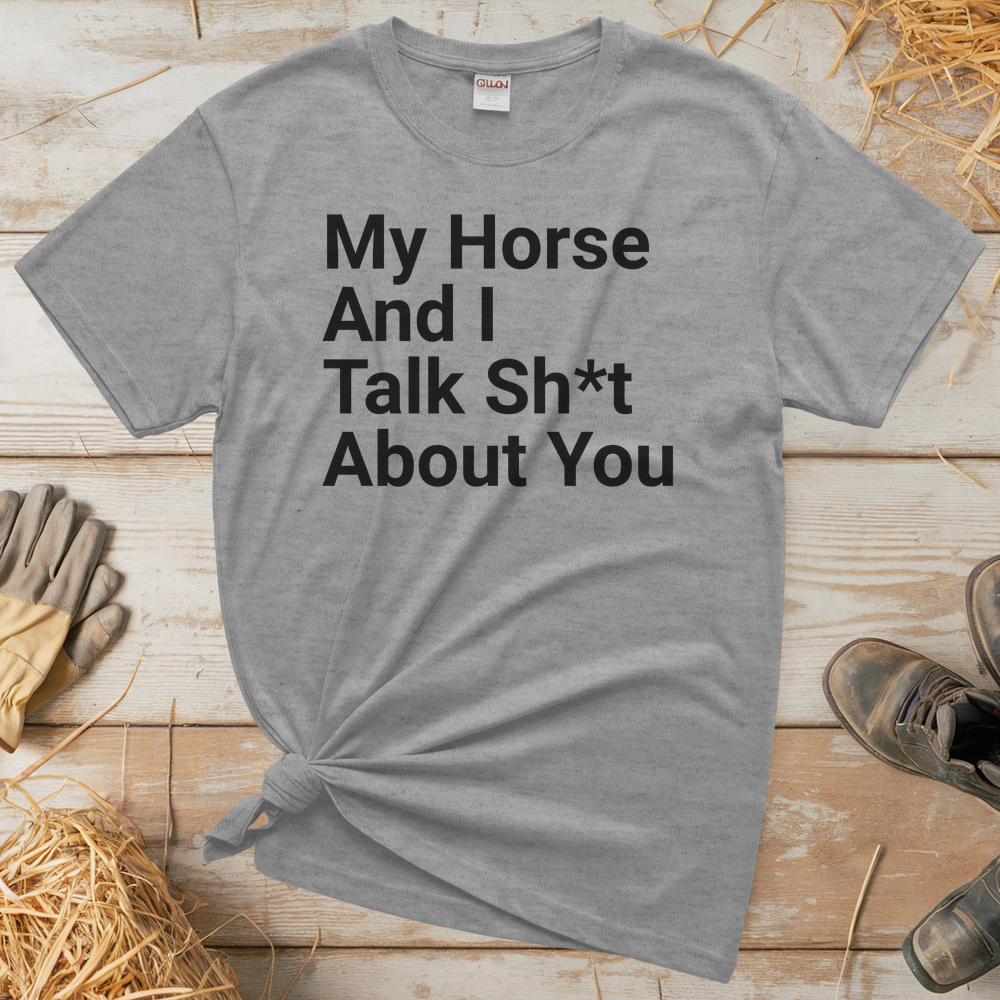 Horse Talk Sh T Tee - Sport Grey