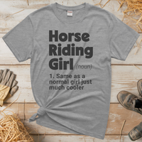 Horse Riding Girl Tee - Sport Grey