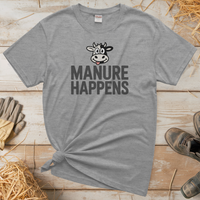 Manure Happens Adult Tee - Sport Grey