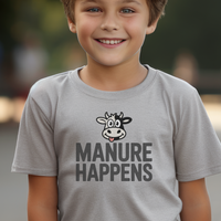 Manure Happens Child Tee - Sport Grey