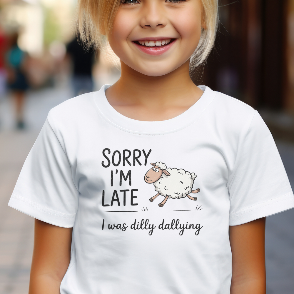 Sorry Im Late Sheep - White