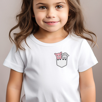 Sheep And Pig In Pocket Toddler T Shirt - White