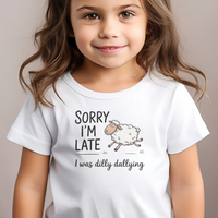Dilly Dallying Sheep Toddler T Shirt - White