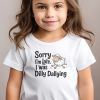 Sorry I Was Late Sheep Toddler T Shirt - White