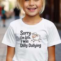 Dilly Dallying Child T Shirt - White