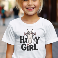 Hay Girl Child T Shirt - White