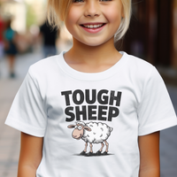 Funny Tough Sheep Child T Shirt - White