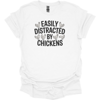 Easily Distracted By Chickens - White