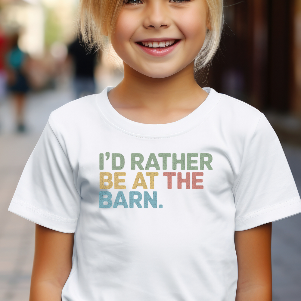 Id Rather Be At The Barn Child - White