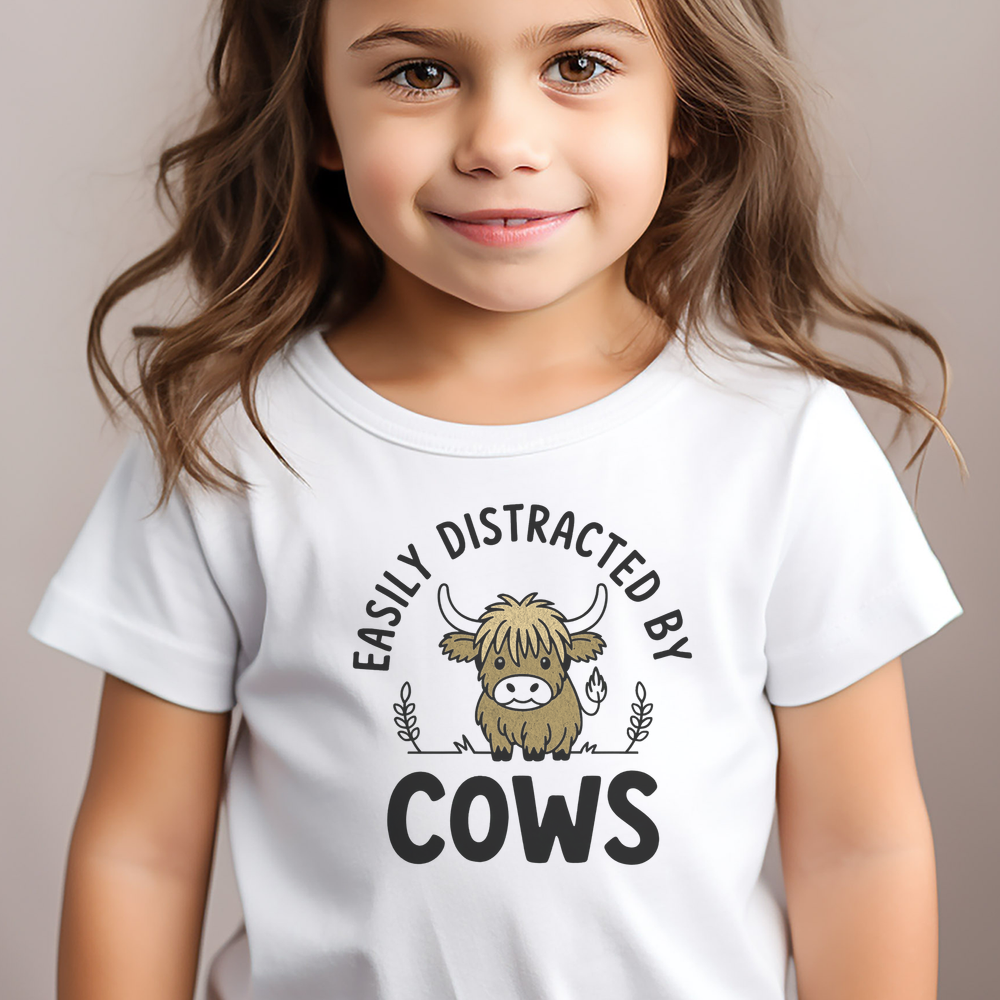 Easily Distracted By Cows Toddler - White