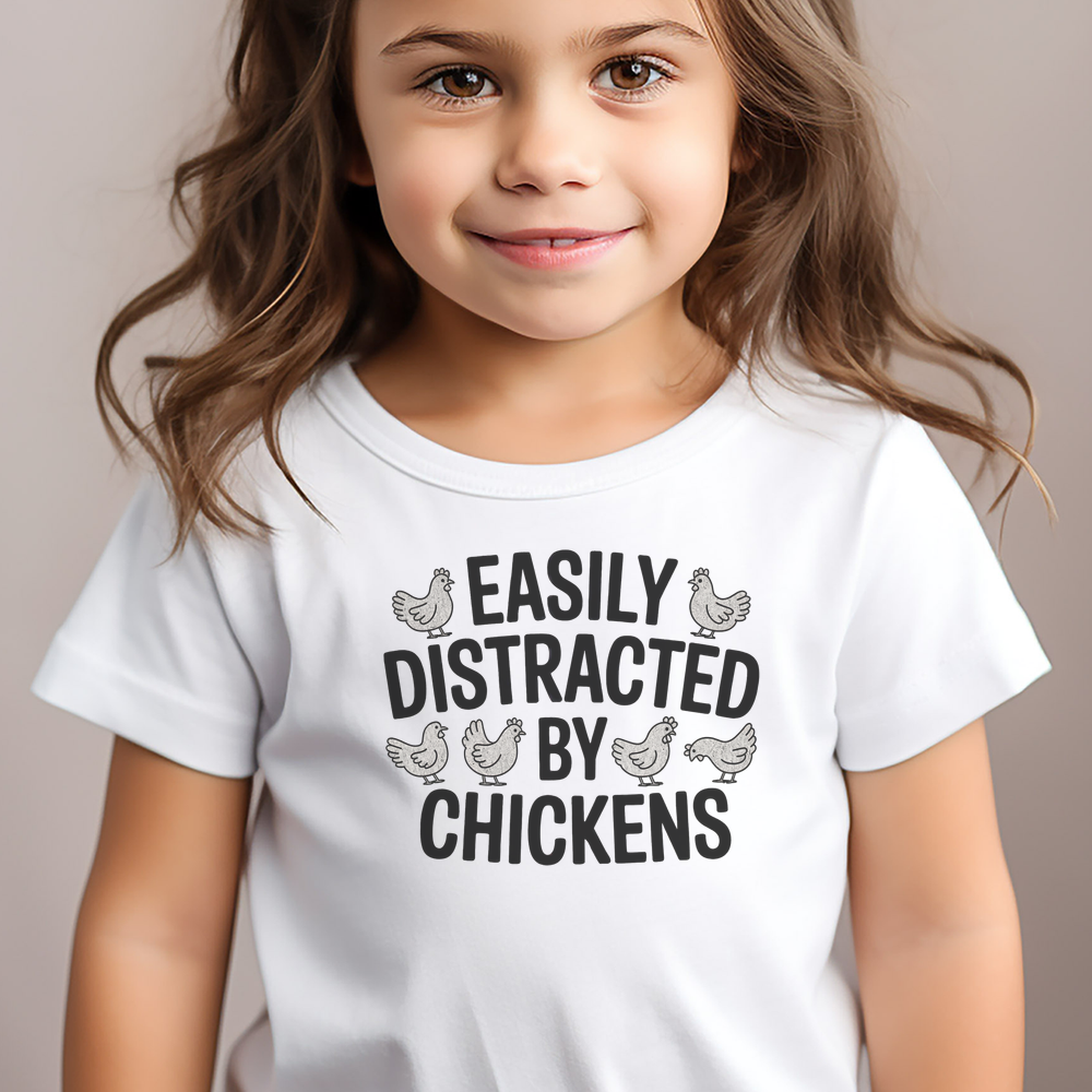 Easily Distracted By Chickens Toddler - White