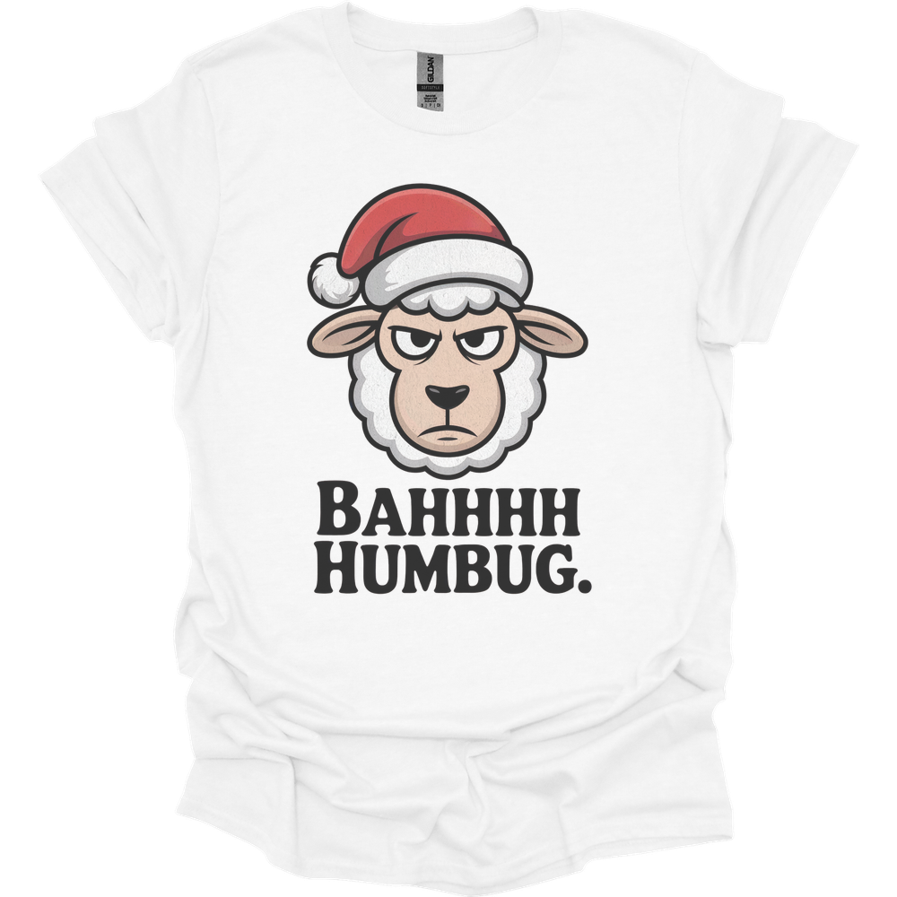 Bahhh Humbug Christmas (Adult Unisex Tee) - White