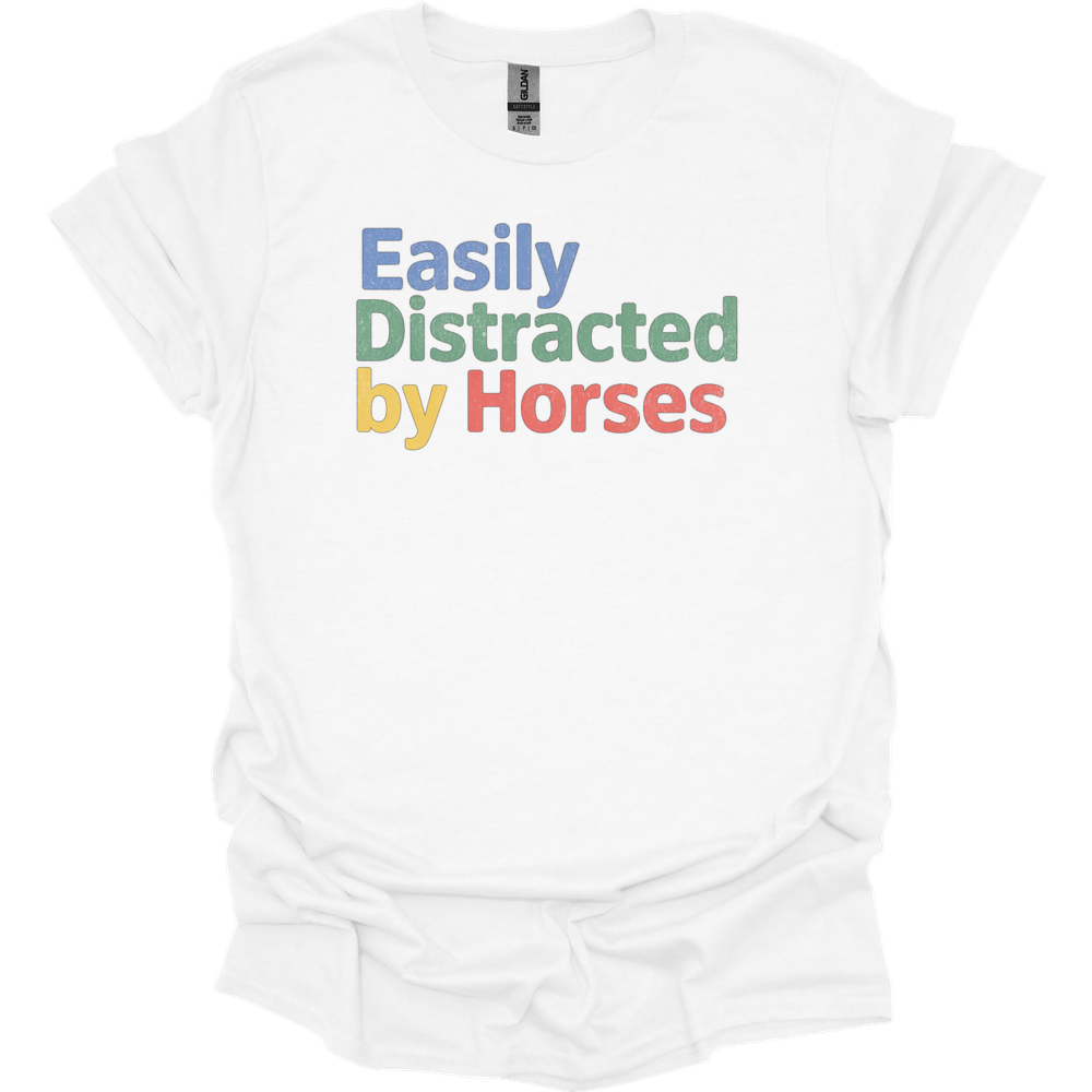 Easily Distracted By Horses - White