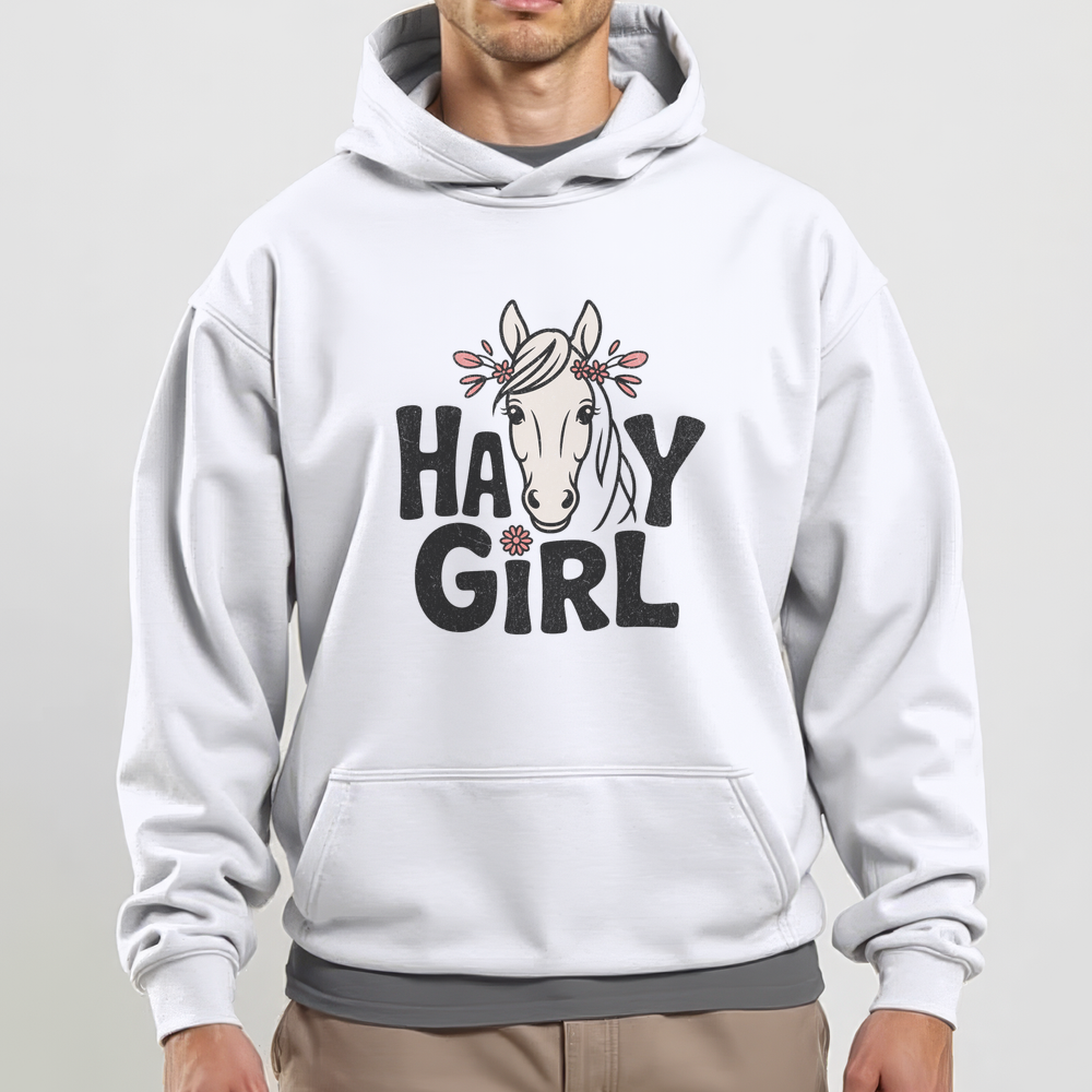 Hay Girl (Adult Hoodie) - White
