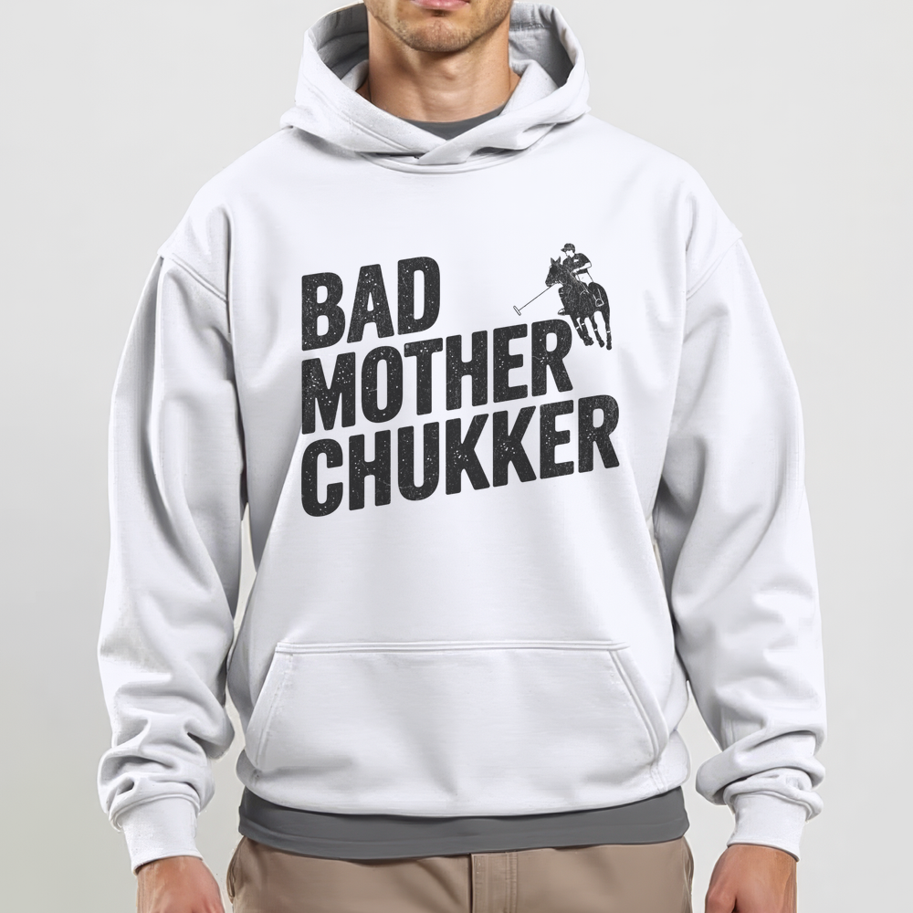 Bad Mother Chukker (Adult Hoodie) - White