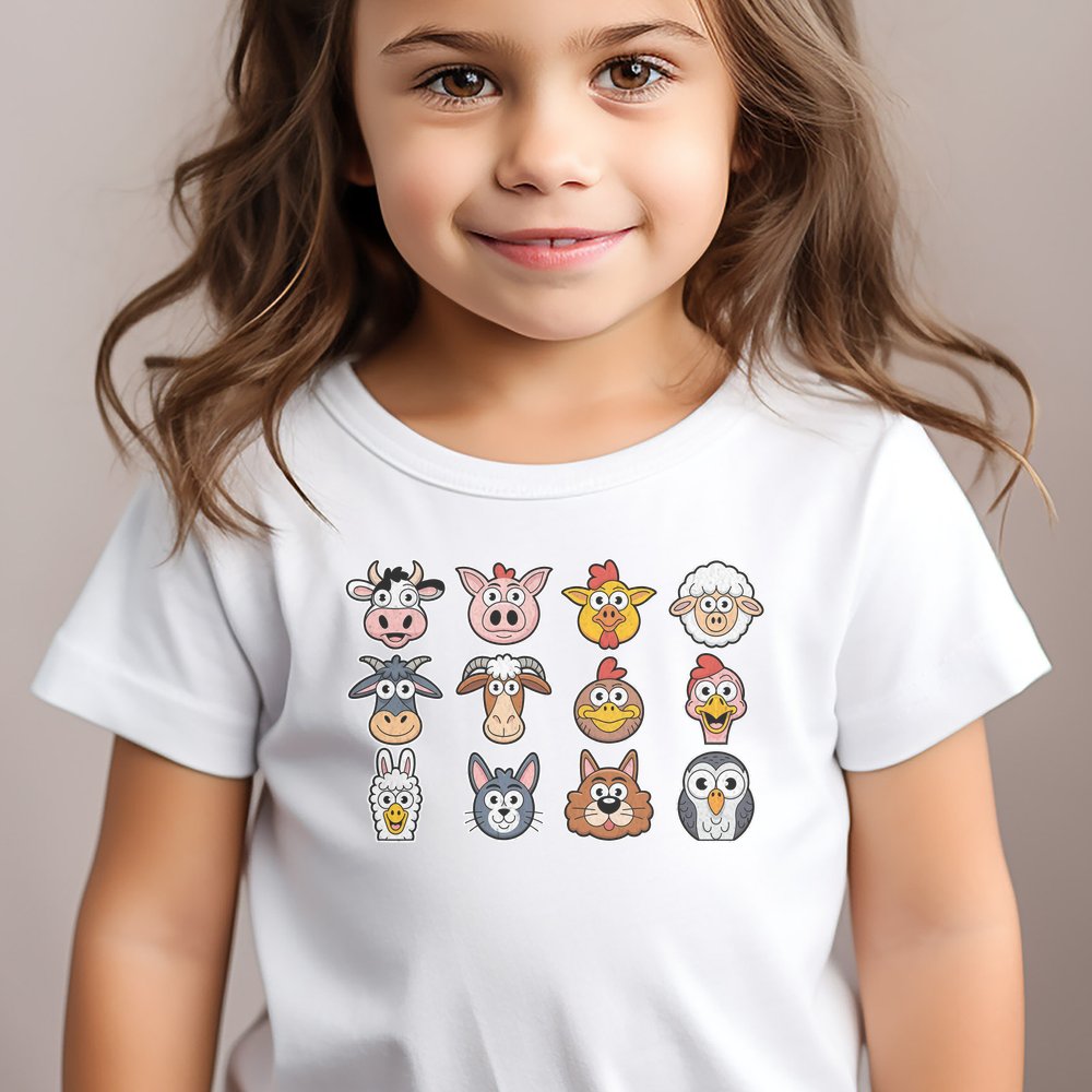 Barnyard Animals Toddler - White