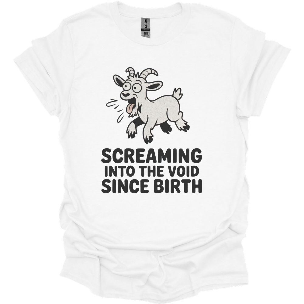Screaming Into The Void Since Birth Adult Dark - White