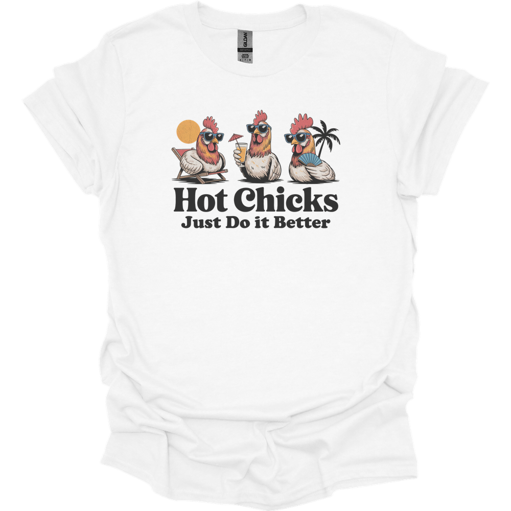 Hot Chicks Just Do It Better Adult Dark - White