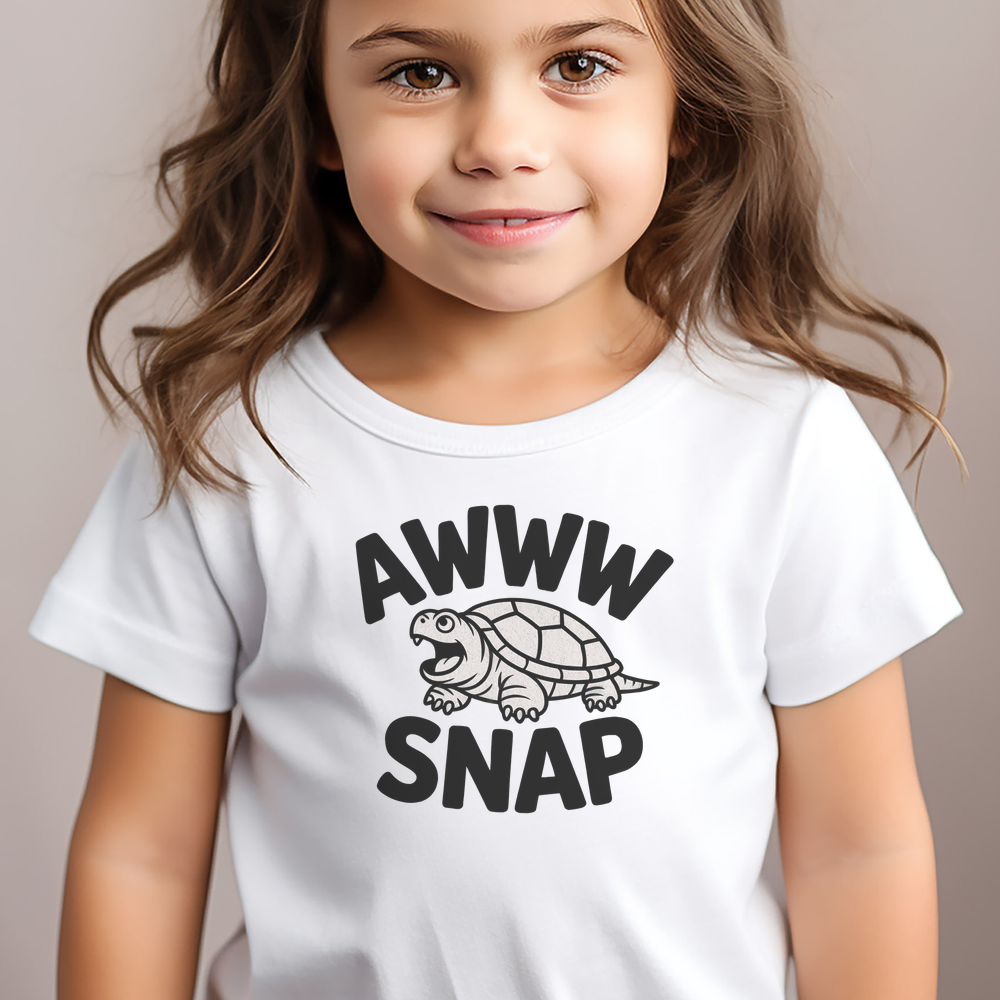 Awww Snapping Turtle Toddler Dark - White