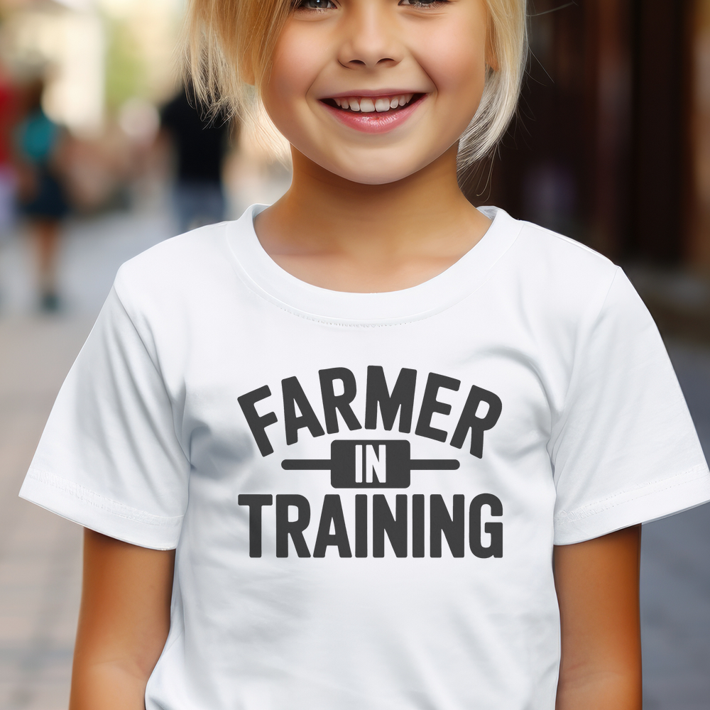 Farmer In Training Child Dark - White