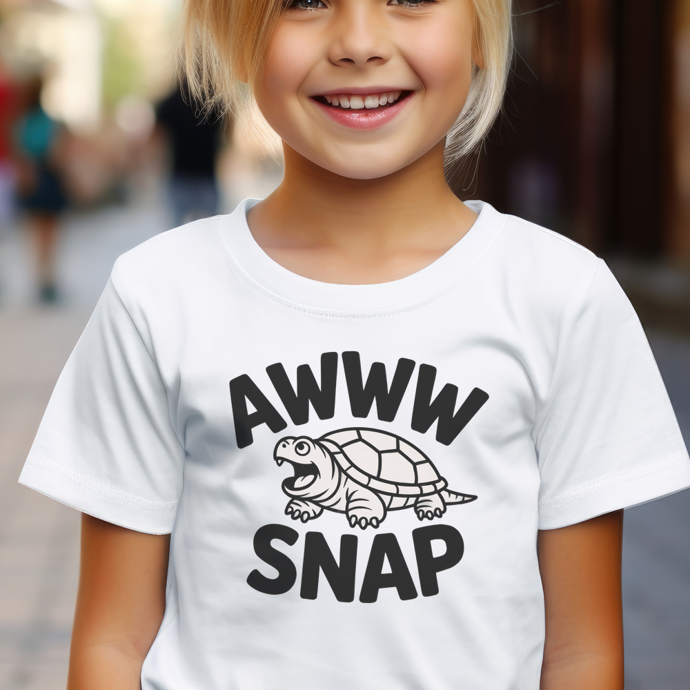 Awww Snapping Turtle Child Dark - White