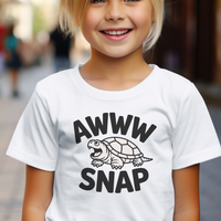 Awww Snapping Turtle Child Dark - White
