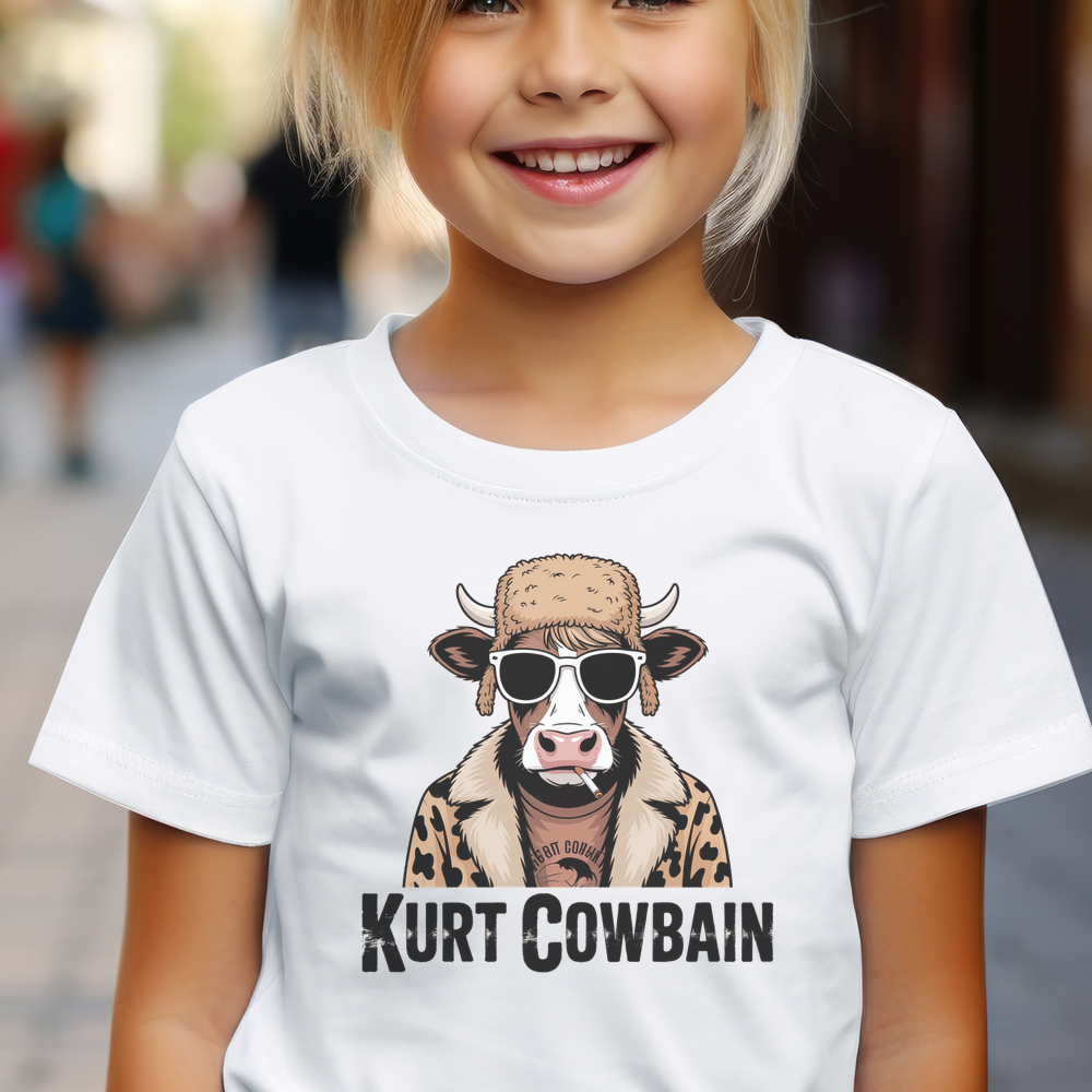 Kurt Cowbain Child Dark - White