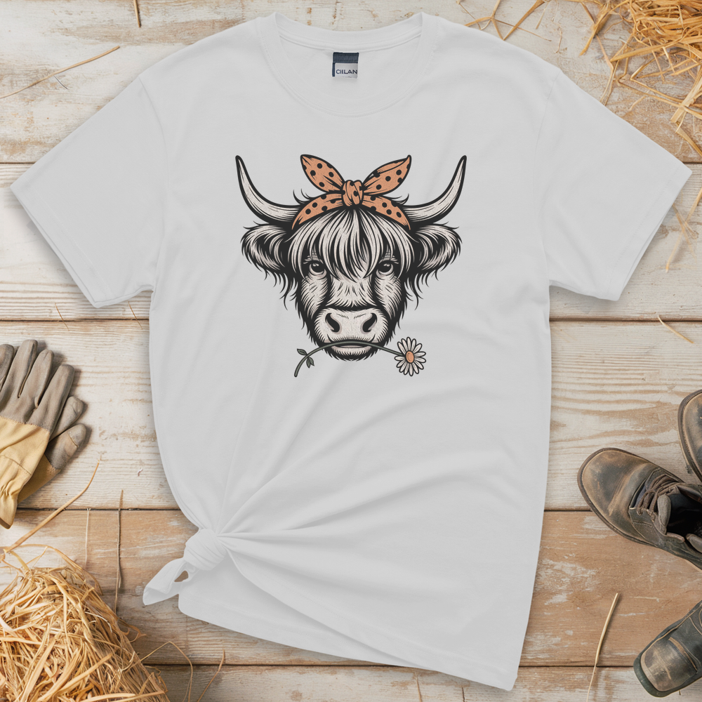 Cow Flower (Adult Unisex T-Shirt) - White