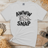 Aww Snapping Turtle (Adult Unisex Tee) - White
