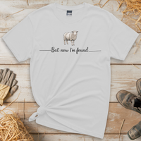 But Now I'm Found Spiritual Sheep (Adult Unisex Tee) - White