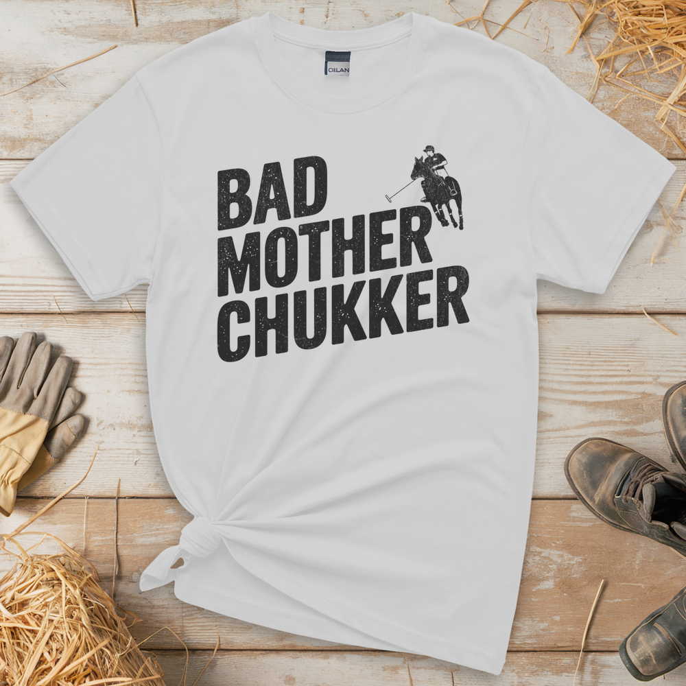 Bad Mother Chukker Polo (Adult Unisex Tee) - White